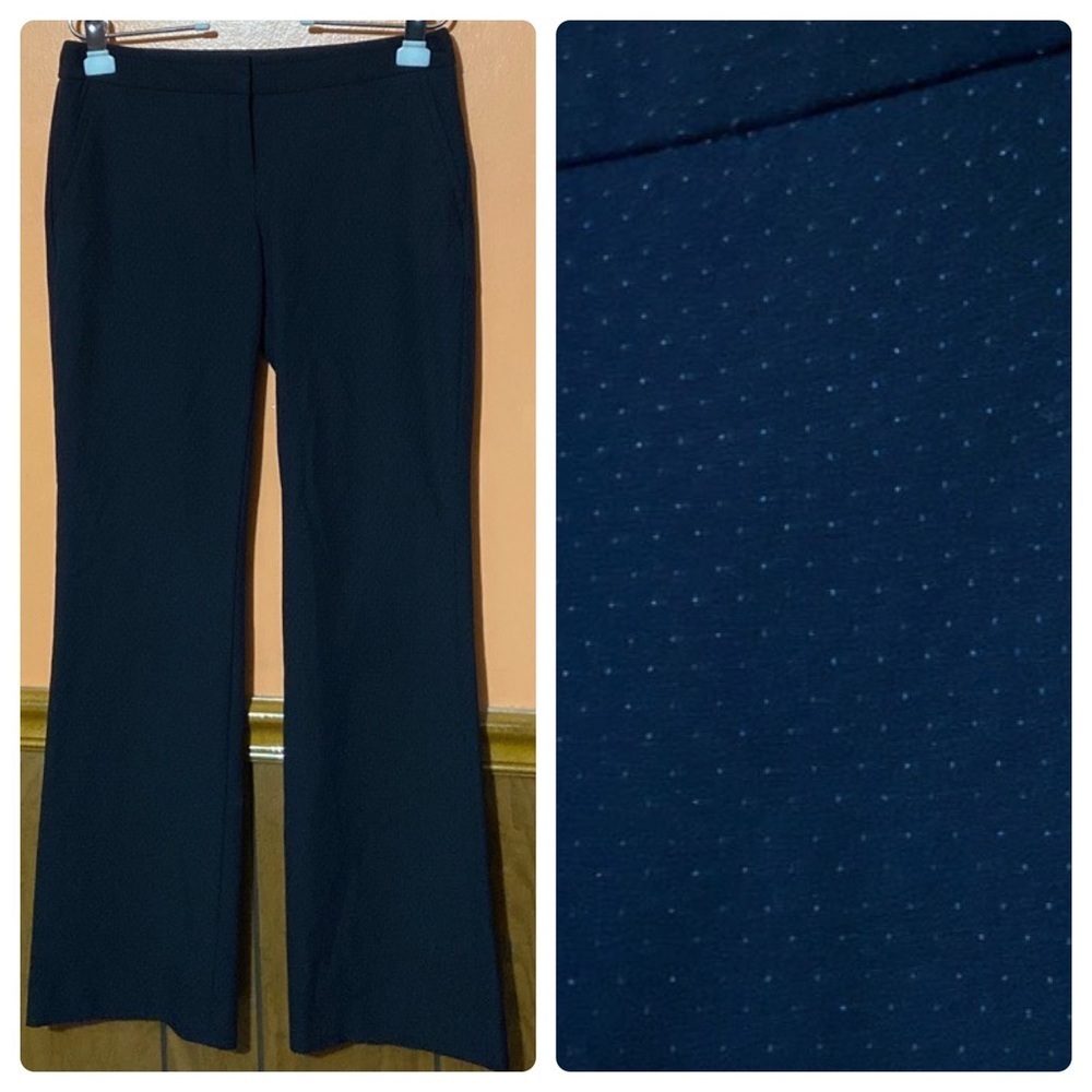 Navy Polka Dot Print Columnist Pants